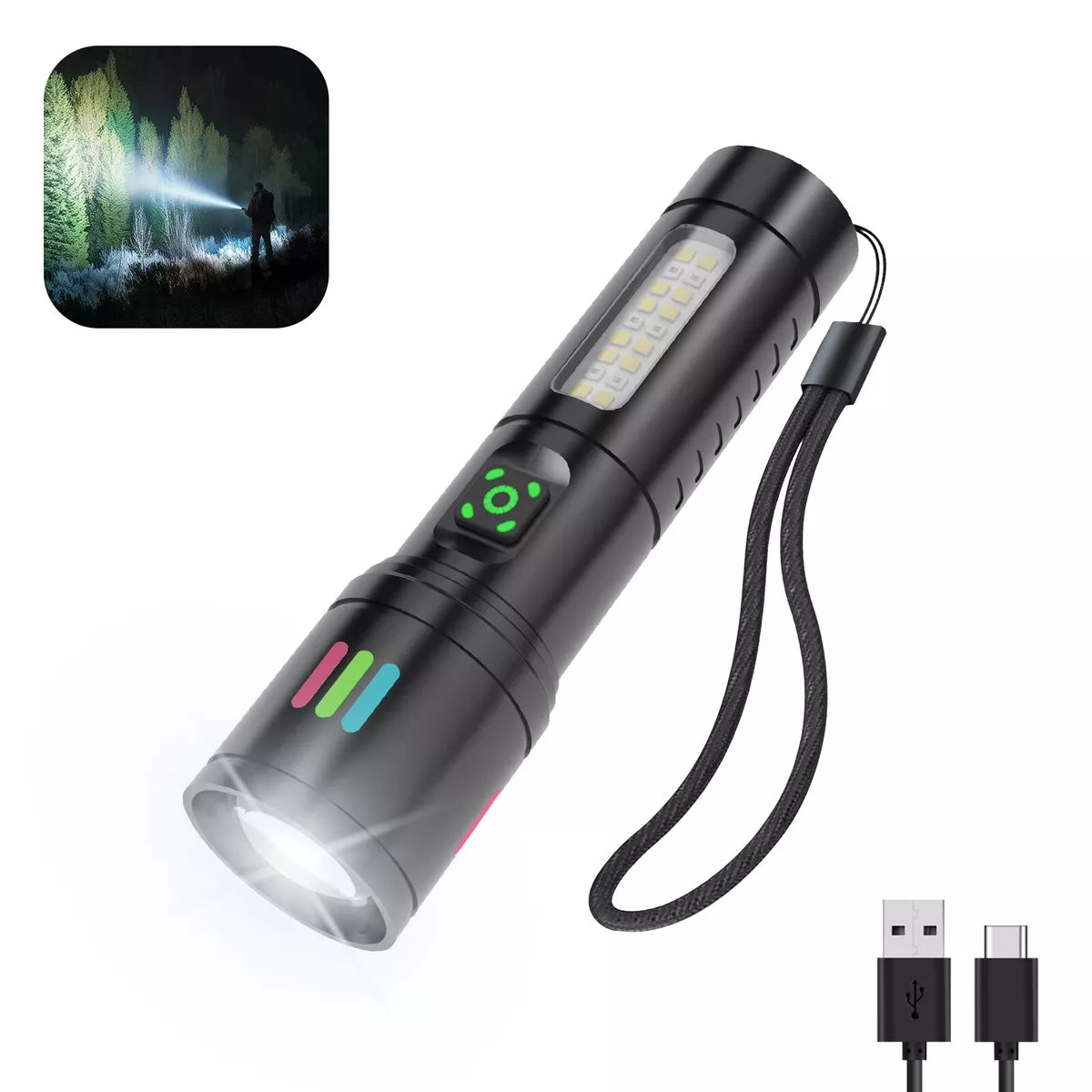 Super Bright Tactical Flashlight Rechargeable LED Work Light